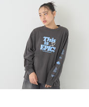 【7days】ロゴソデプリントルーズロンT