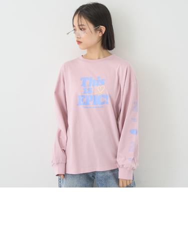 【7days】ロゴソデプリントルーズロンT