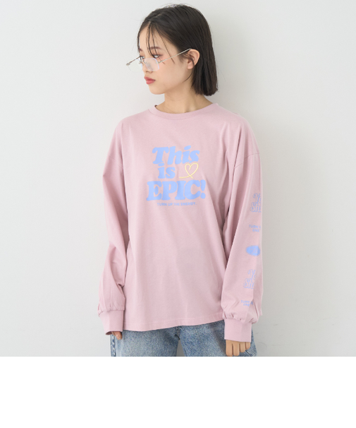 【7days】ロゴソデプリントルーズロンT