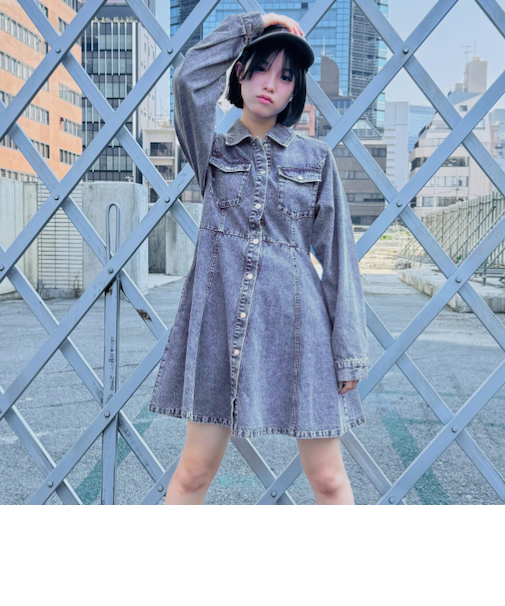 デニムシャツワンピース