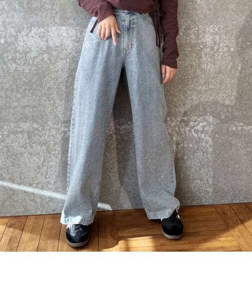 STONE 　デニムパンツ ストーンモチーフデニムパンツ｜ラブトキシックの通販｜&mall（アンド