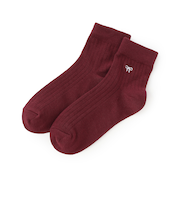 リボン刺しゅうクルーソックス