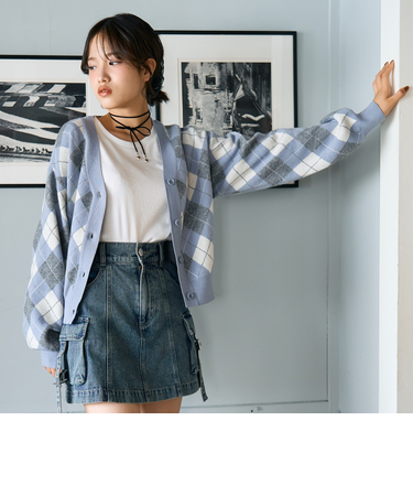 アーガイルニットTシャツSET