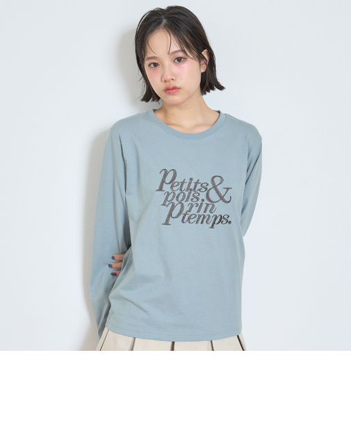 ロゴ刺しゅう長袖Tシャツ