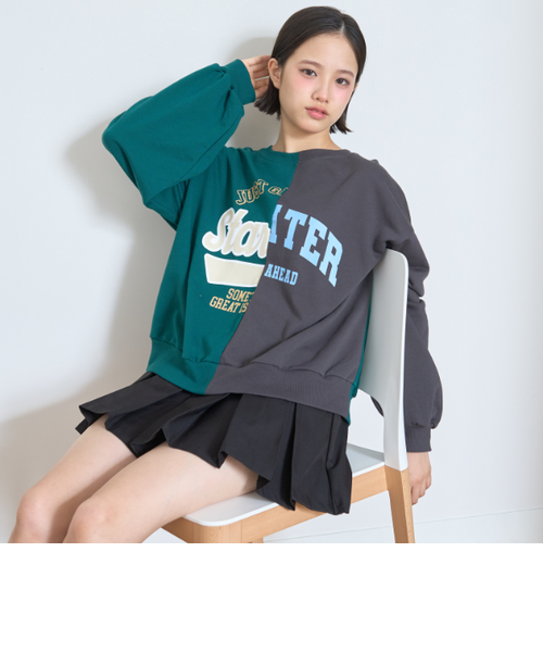 CANDEL ビューティートレーナー 7days】リメイク風カレッジトレーナー｜ラブトキシックの通販