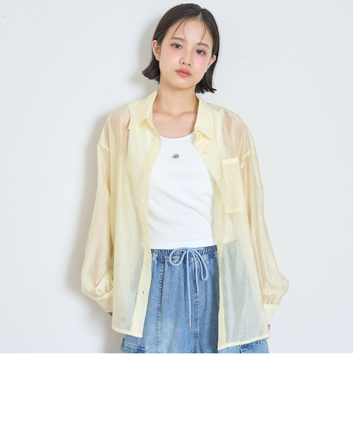 インナーつきシアーシャツ