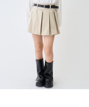 【GOODPRICE】【イージーケア】ベルトつきプリーツスカート