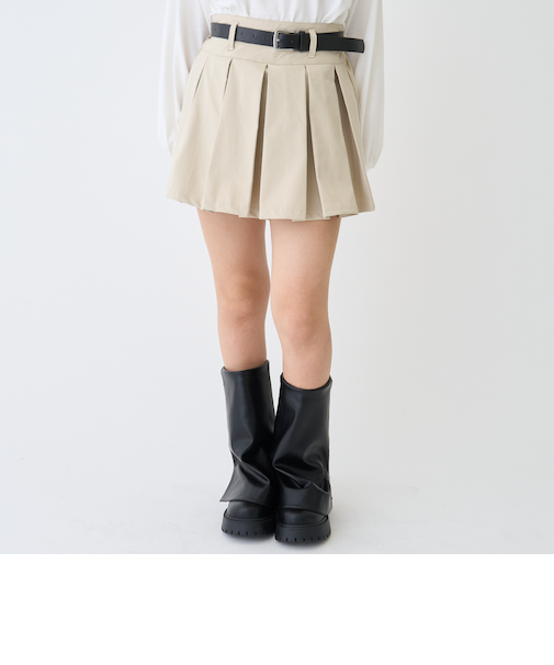 【GOODPRICE】【イージーケア】ベルトつきプリーツスカート