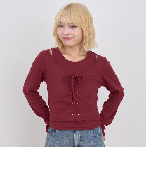 レースアップ長袖TシャツSET｜ラブトキシックの通販｜&mall