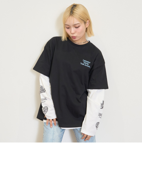 美品　リンチ　lynch. 音源二枚　Tシャツ一枚　club zy.MAGセット LTXC/速乾】ルーズTシャツレイヤードセット｜ラブトキシックの