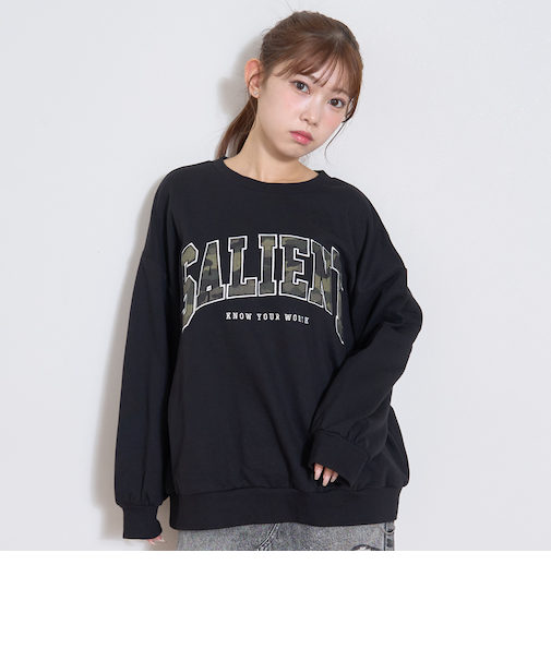 【LTXC】柄ロゴアップリケルーズスウェット