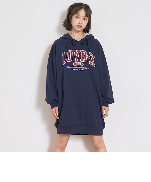 ルーズパーカワンピース