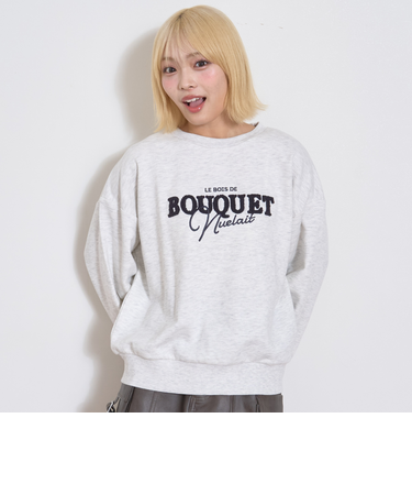 【秒かわトップス】ロゴ刺しゅうベーシックスウェット