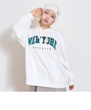 【秒かわトップス】【LTXC】カレッジルーズパーカー