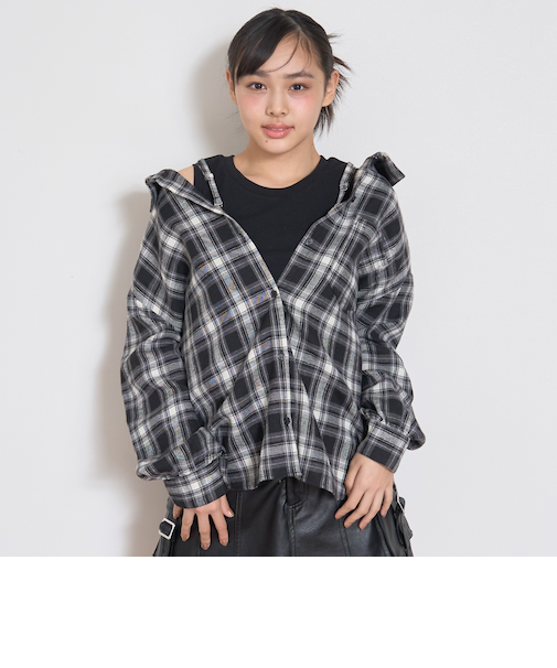 2WAY長袖チェックシャツSET