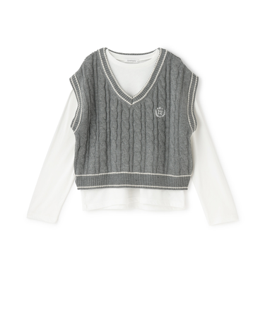 【GOODPRICE】ケーブルニットTシャツSET