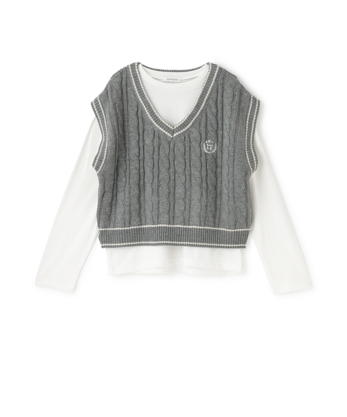 【GOODPRICE】ケーブルニットTシャツSET