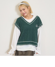 ケーブルニットTシャツSET