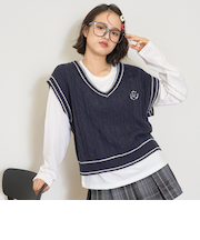 ケーブルニットTシャツSET