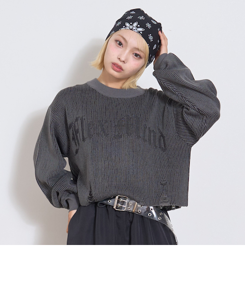 【LTXC】ロゴヴィンテージクロップドニット