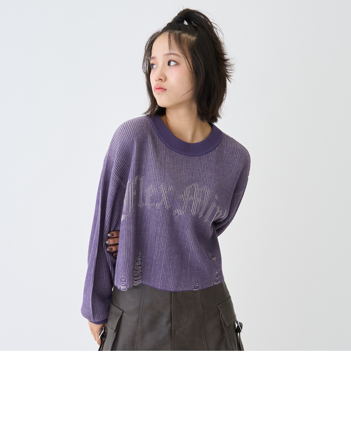 【LTXC】ロゴヴィンテージクロップドニット