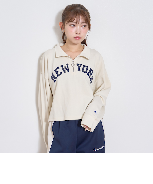 【Champion】ハーフZIPプルオーバー