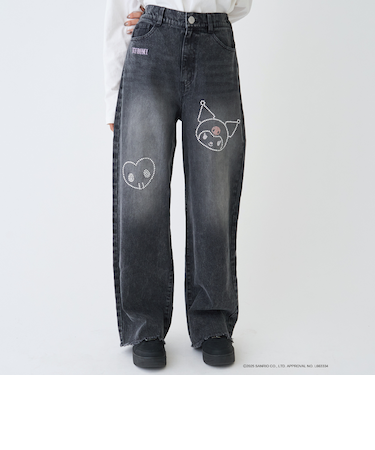 【サンリオキャラクターズ】デニムワイドパンツ