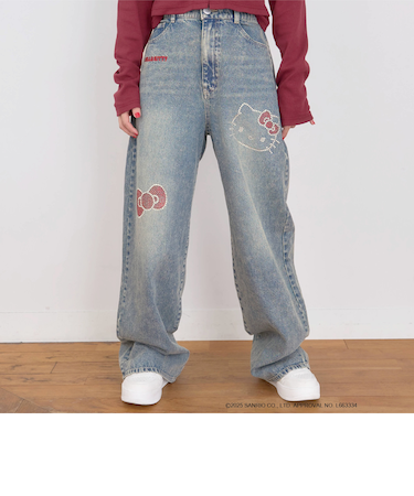 【サンリオキャラクターズ】デニムワイドパンツ