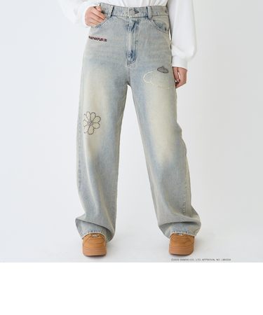 【サンリオキャラクターズ】デニムワイドパンツ