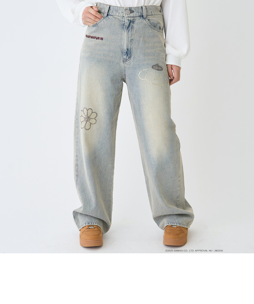 【サンリオキャラクターズ】デニムワイドパンツ