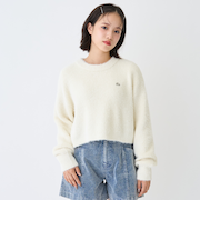 インナーつきシャギークロップドニット