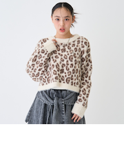 インナーつきシャギークロップドニット