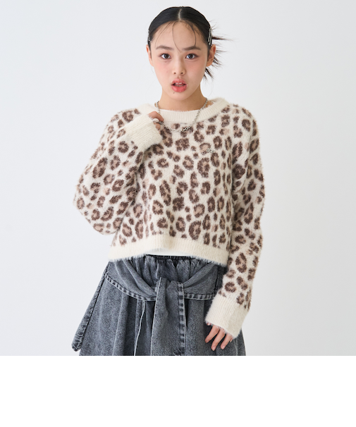 インナーつきシャギークロップドニット