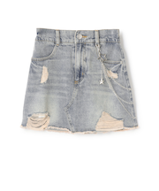 【LTXC】チェーンつきダメージデニムミニスカート