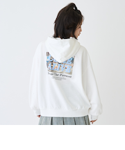 【綿100％】裏起毛フォトルーズパーカー