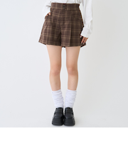 【起毛】美脚見えタックフレアキュロット