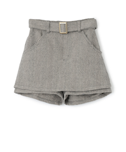 ベルトつきヘリンボ-ンペプラムスカパン