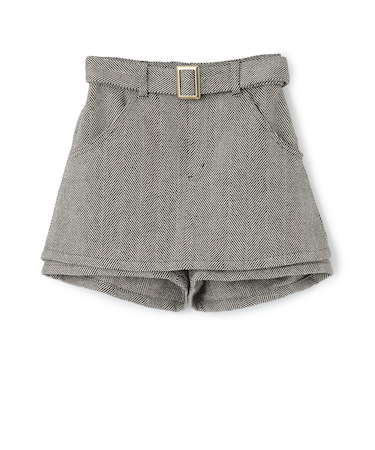 ベルトつきヘリンボ-ンペプラムスカパン