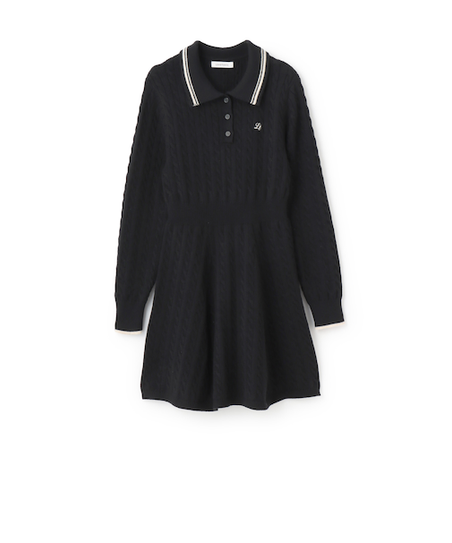 スタイルアップポロニットワンピース