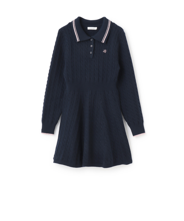 スタイルアップポロニットワンピース