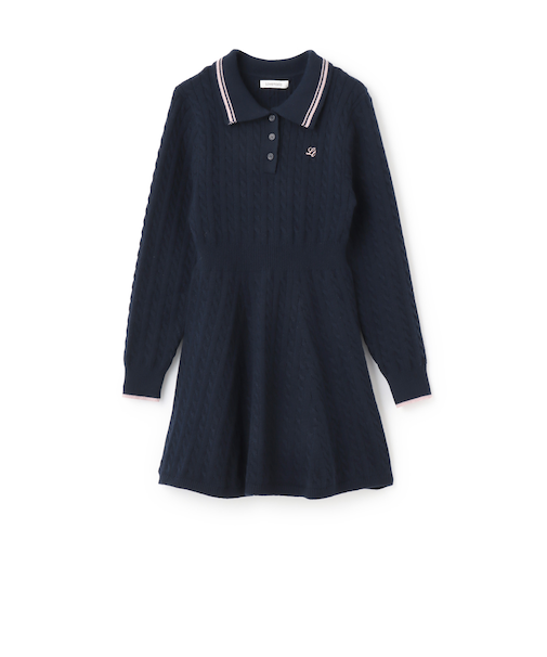 スタイルアップポロニットワンピース