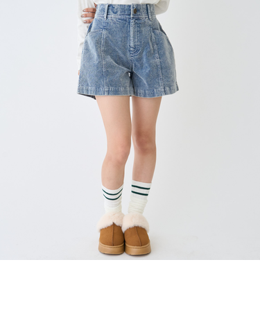 こなれ見えコーデュロイショートパンツ