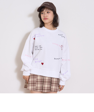 【綿100％】リサイクルコットン飛び刺しゅうスウェット