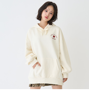 【LTXC】【綿100％】バックロゴチュニックパーカ