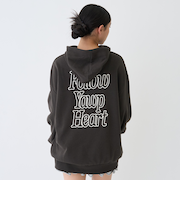 【LTXC】【綿100％】バックロゴチュニックパーカ