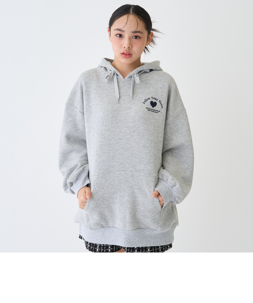 【LTXC】【綿100％】バックロゴチュニックパーカ