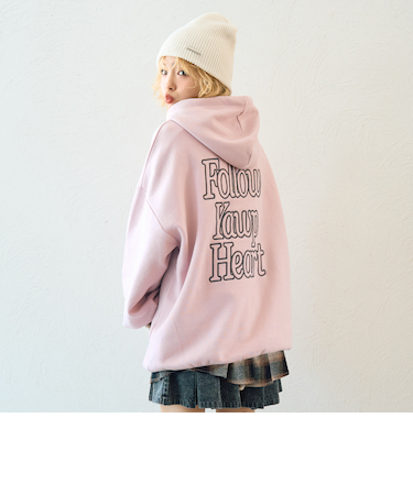 【LTXC】【綿100％】バックロゴチュニックパーカ