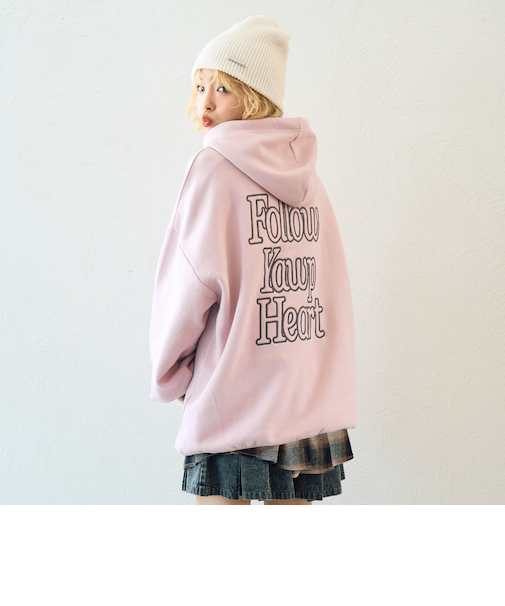 【LTXC】【綿100％】バックロゴチュニックパーカ