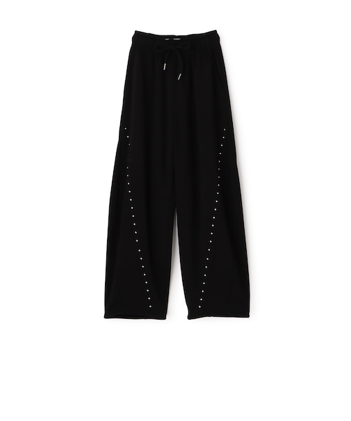 【LTXC】【起毛】スタッズカーブスウェットパンツ