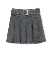 【LTXC】美脚見えベルトつきデニムプリーツスカート